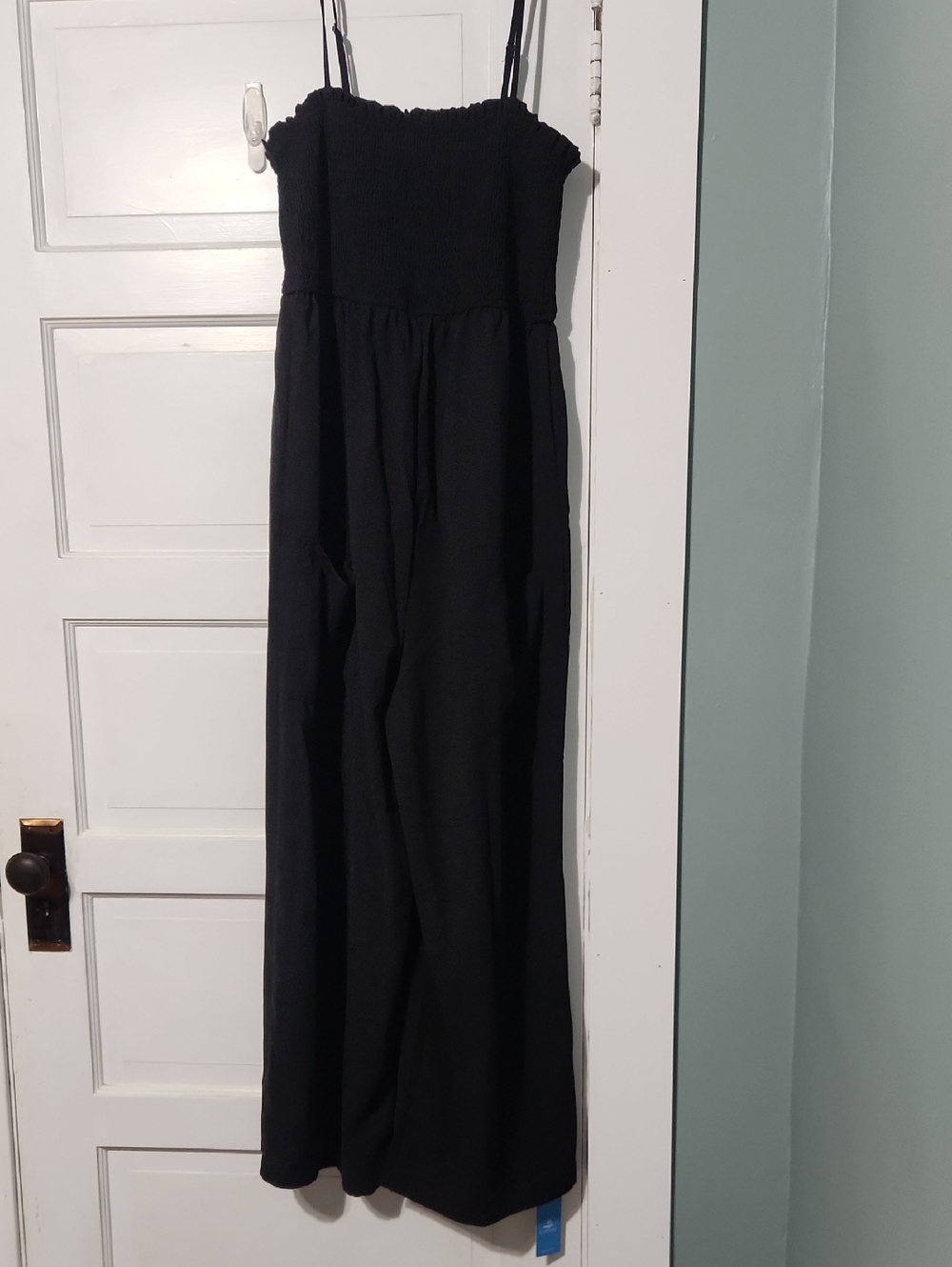 Cupshe Black Smocked Strap Jumpsuit